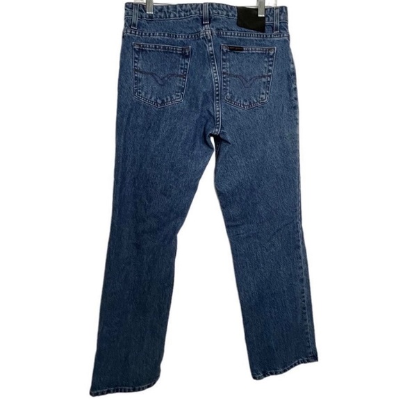 Harley Davidson Womens Relaxed Thigh Boot Cut Jeans Classic Blue Size 10 Missy - Picture 2 of 12